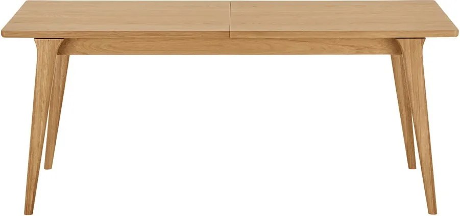 Masă de dining extensibilă cu aspect de lemn de stejar cu blat suplimentar 90x180 cm Darwin – House Nordic