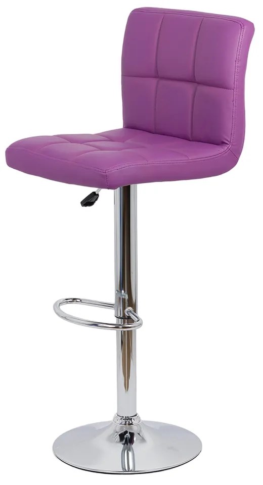 Scaun de bar mov din piele sintetică, rotativ, reglabil pe inaltime, ABS 191