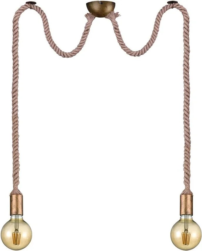 Lustră alămie ø 12 cm Rope – Trio