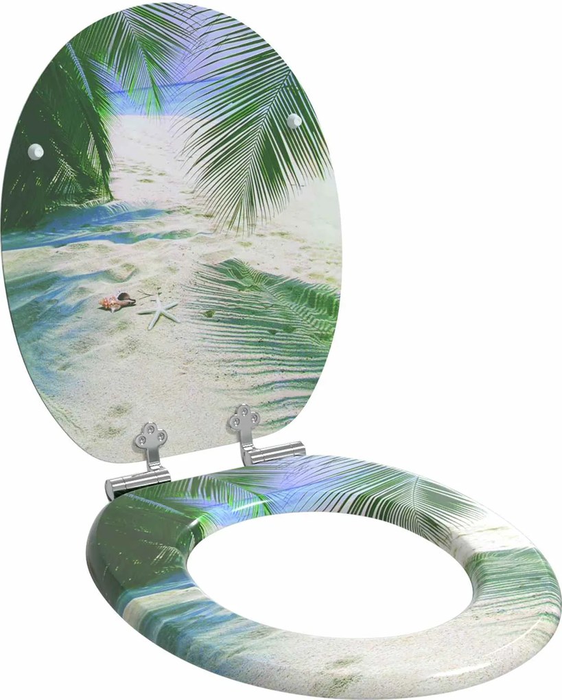 vidaXL Capac de toaletă cu închidere lentă Verde 44 x 38 cm Placă MDF