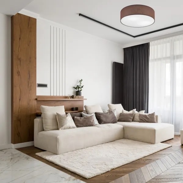 Plafonieră SIRJA, 2 x E27, 15 W, 230 V, Ø 45 cm, maro