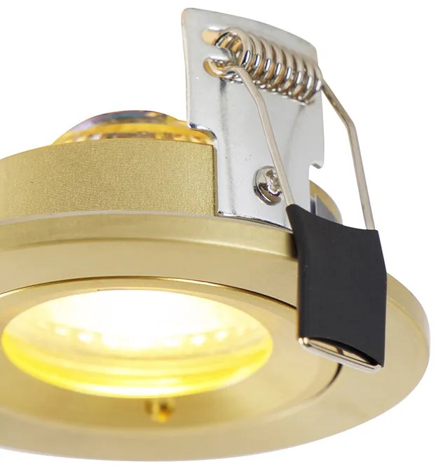 Set de 6 spoturi încastrate moderne aurii rotunde IP44 - Xena