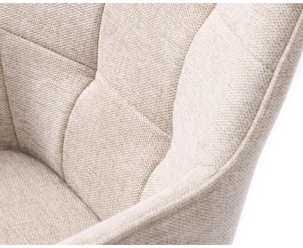 Scaun de sufragerie bej cu cotiere tapițat Nolan – Unique Furniture