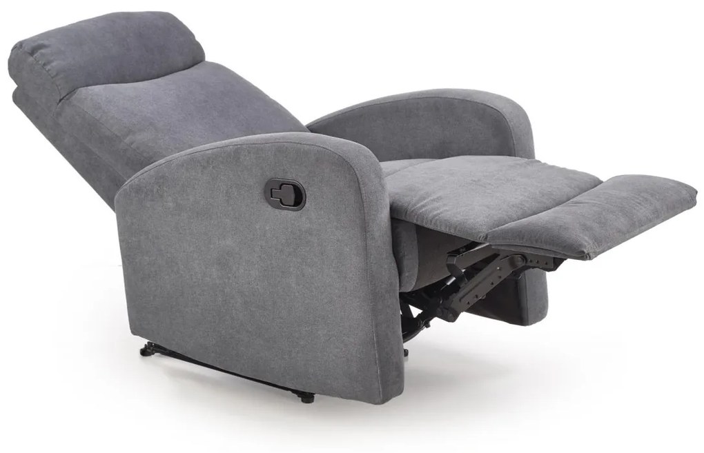 Fotoliu recliner Oslo 1S stofa gri inchis H100 cm