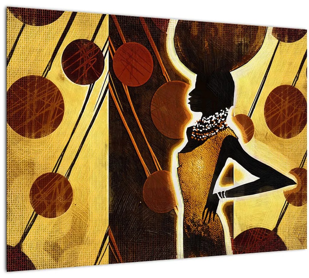 Tablou pe sticlă cu pictură artistică străveche (70x50 cm)