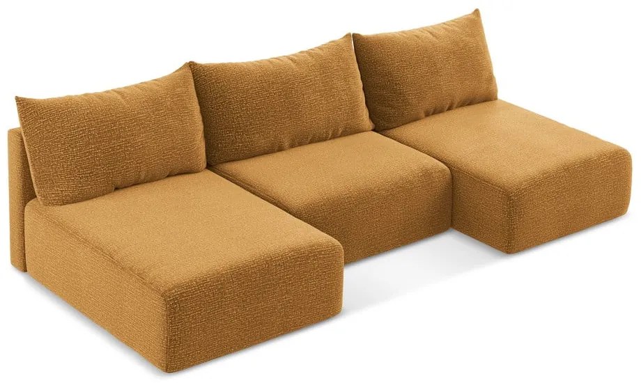 Colțar portocaliu extensibil/cu spațiu de depozitare Kalena – Makamii