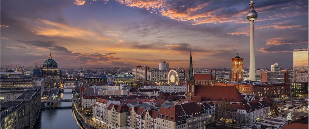 Tablou - Apus de soare în Berlin (120x50 cm)
