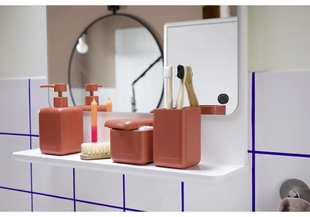 Organizator de baie portocaliu pentru dischete demachiante din polirășină Tom Tailor T-Rounded – Wenko