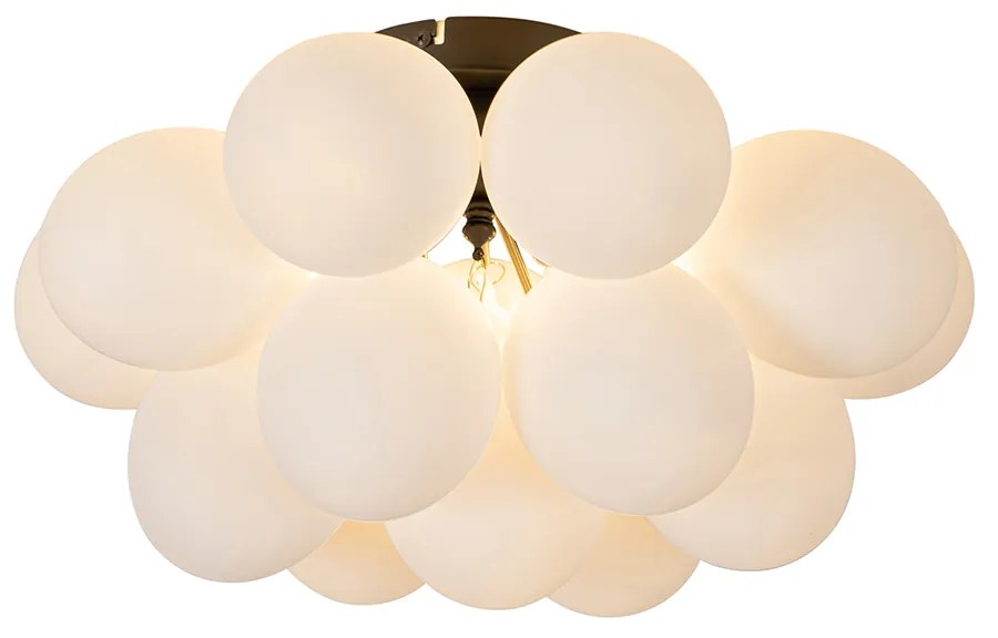 Plafonieră inteligentă neagră cu sticlă opală cu 4 lumini, inclusiv Zigbee G9 - Uvas