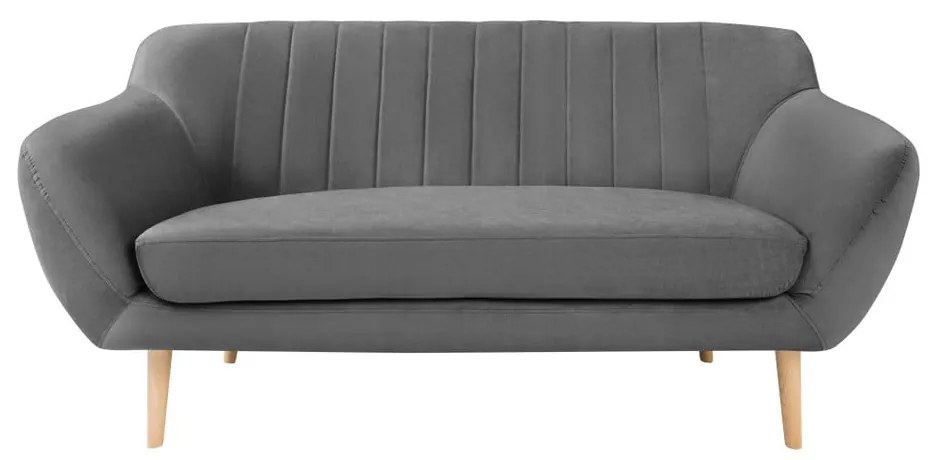 Canapea cu tapițerie din catifea Mazzini Sofas Sardaigne, 158 cm, gri