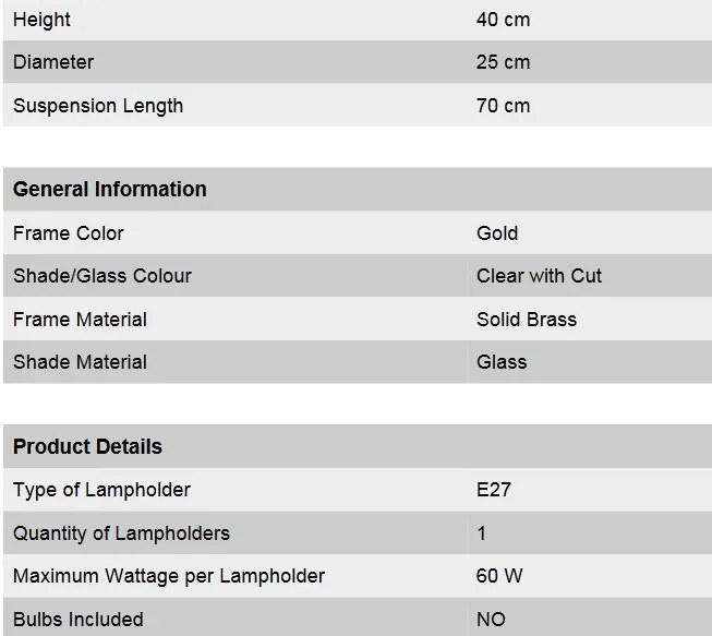 Lustra eleganta design LUX Budapest, auriu HL 6-1247 gold/411 klar-Schliff OR