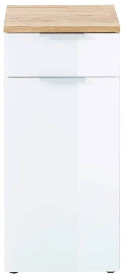 Dulap de baie alb scund cu aspect de lemn de stejar 39x86 cm Pescara – Germania