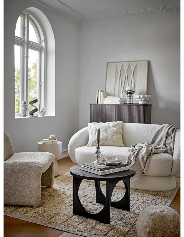 Fotoliu crem cu tapițerie din țesătură bouclé Neel – Bloomingville