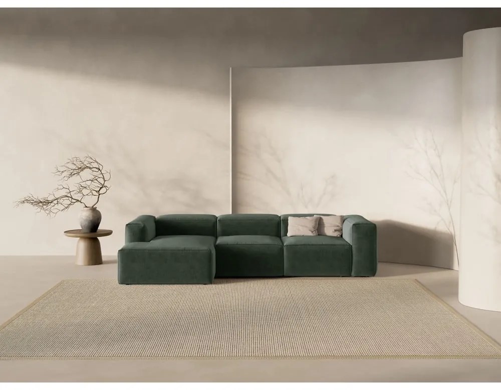 Colțar verde (cu colț pe partea stângă/cu șezlong) Bergamo – Cosmopolitan Design