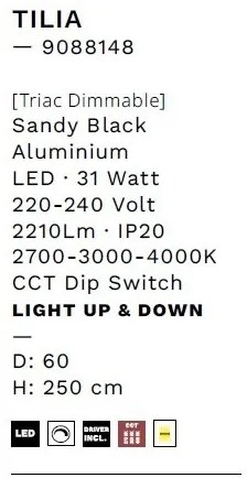 Lustra LED suspendata design minimalist TILIA negru