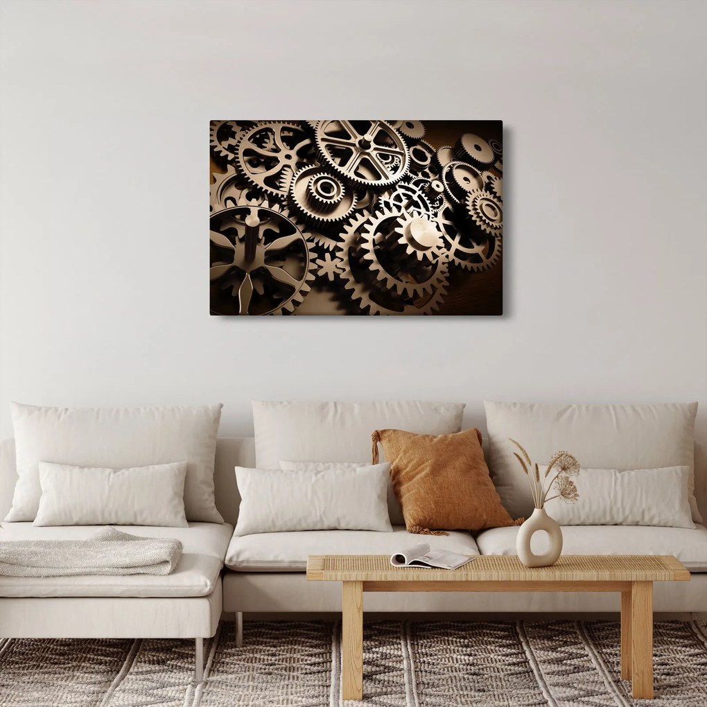 Tablou - Piese de ceas (90x60 cm)