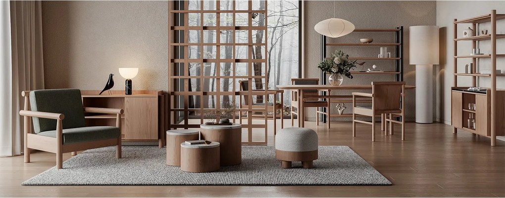 Bibliotecă lemn masiv Steekla, 152 × 39 × 183 cm - Nuc