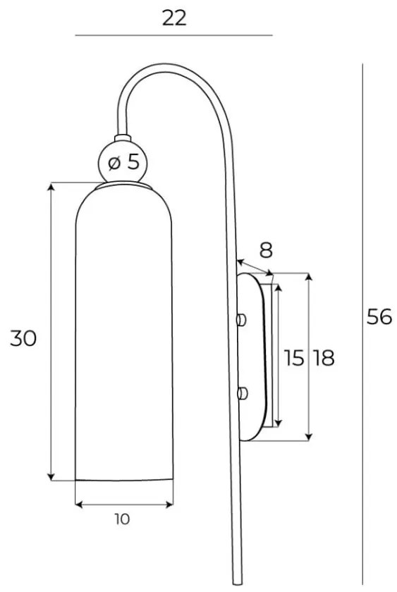 Aplica de perete design modern CAMPANILA, sampanie