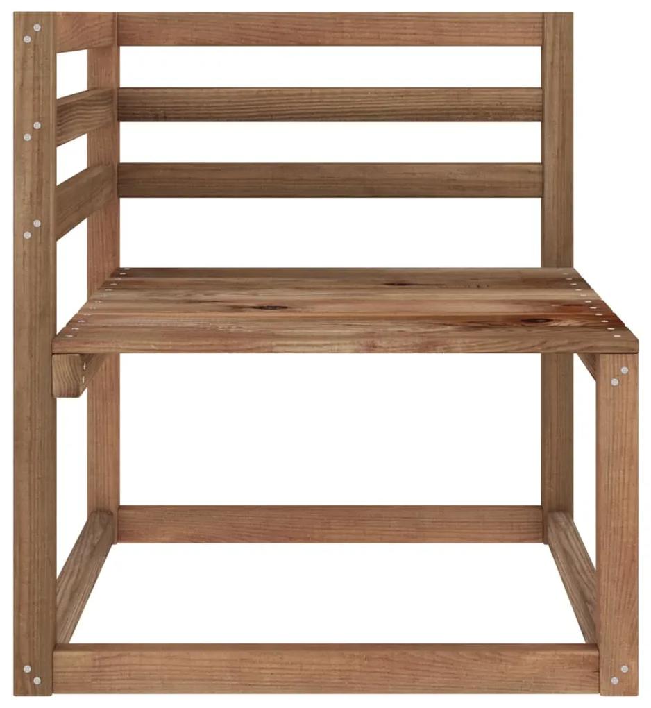 Set mobilier de gradina, 6 piese, maro, lemn de pin tratat colt + 2x mijloc +3x suport pentru picioare, 1