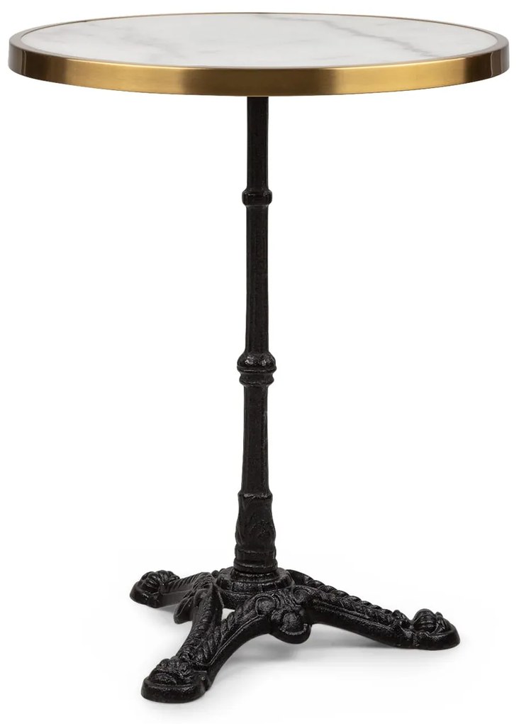Blumfeldt Patras Lux, masă bistro cu bază cu trei picioare, masă din marmură, Ø: 57,5 cm, înălțime: 72 cm