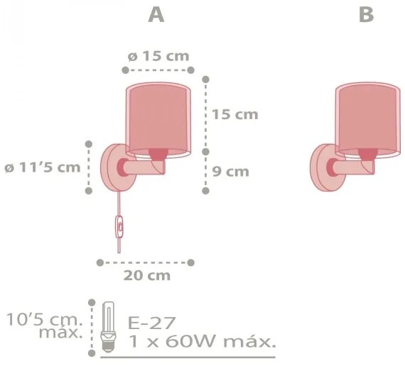 Aplică pentru copii COLOR RAIN 1xE27/60W/230V Dalber 41349