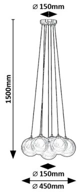 Lustră pe cablu Rabalux 72304 ROSEHIP 7xG9/25W/230V