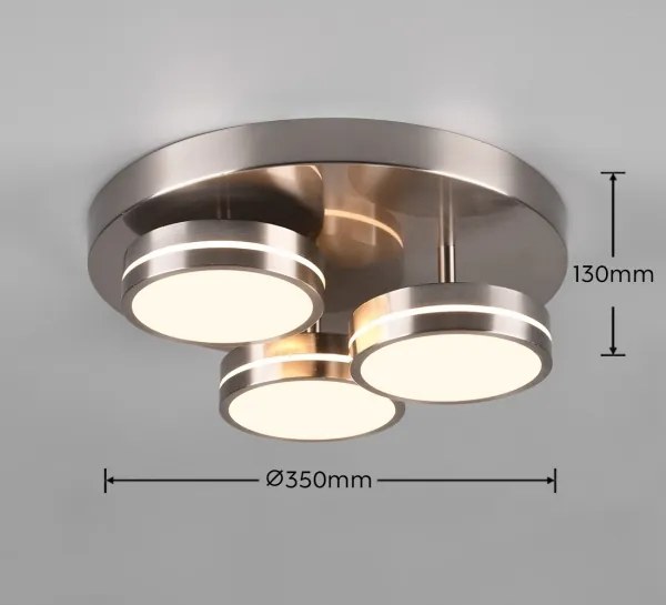 Trio - Plafonieră LED dimabilă FRANKLIN 3xLED/8,5W/230V Ø 35 cm crom