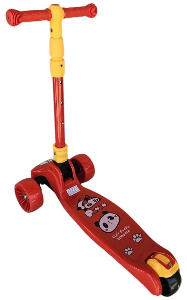 Trotineta copii cu roti luminoase din silicon NOVOKIDS™ Mini Scooter 8020, Cu melodii si lumini, 3 roti, Pliabila, Maner reglabil pe inaltime, Maxim