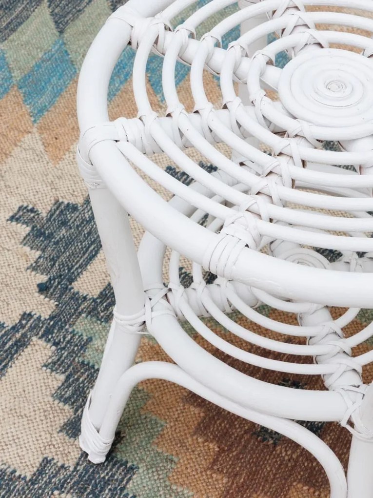 Masuta laterala, din rattan, white Passoa