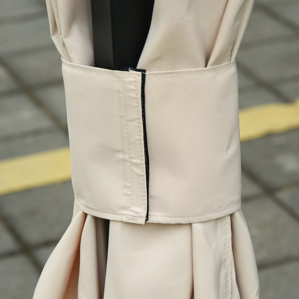 Outsunny 4 perdele de rezervă pentru pavilioane 3x3m, rezistente, pentru stâlpi și șine glisante, fermoar dublu, bej | Aosom Romania