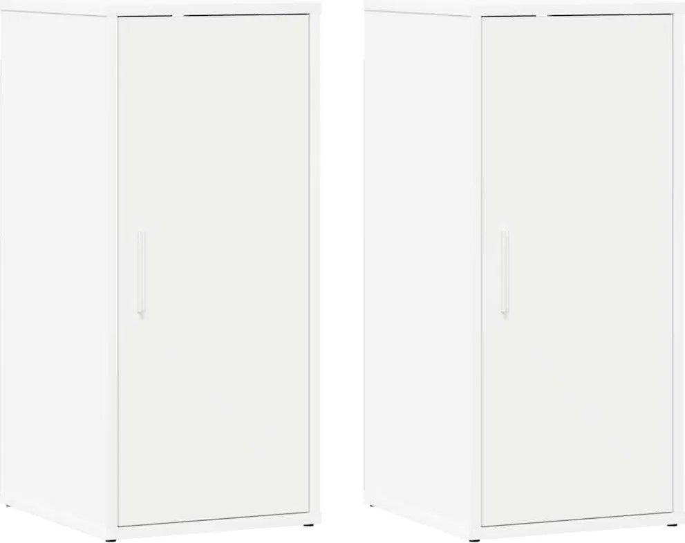 vidaXL Pantofare, 2 buc., alb, 32x35x70 cm, PAL