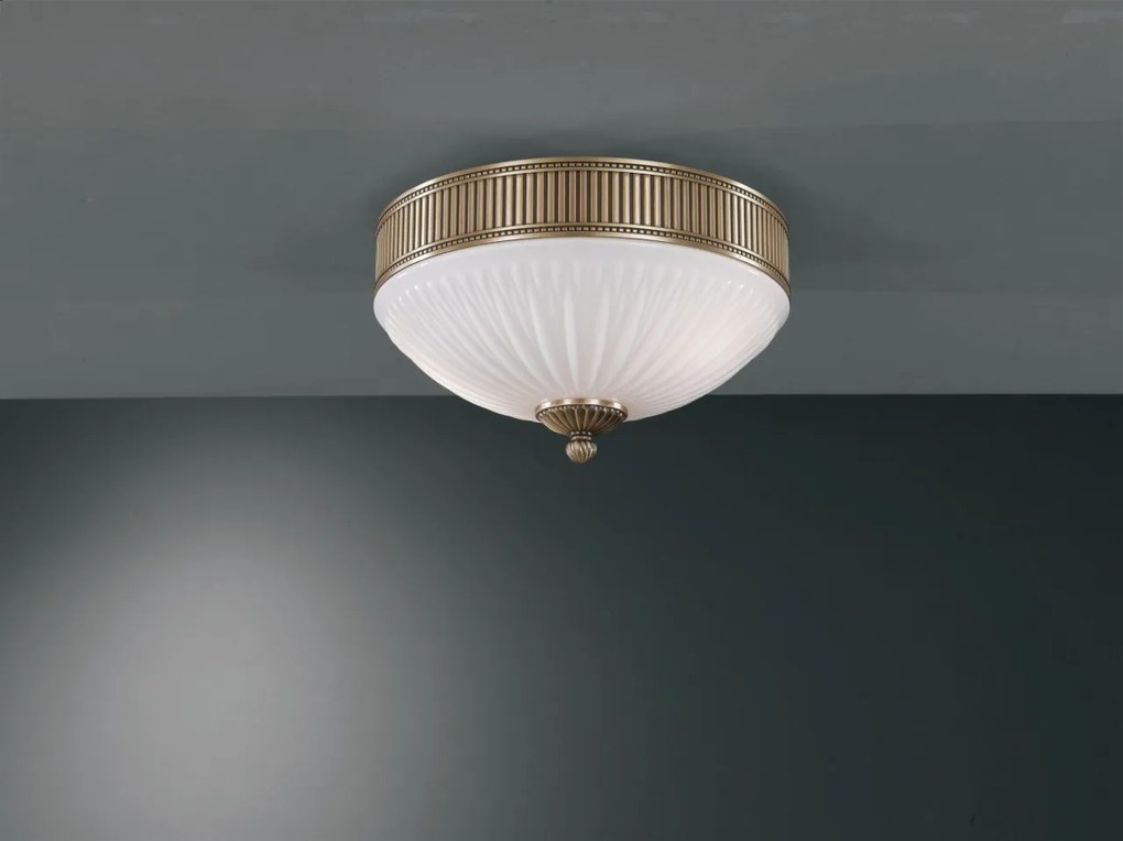 Plafoniera clasica design italian din alama, sticla 9250 RA-PL. 9250/2
