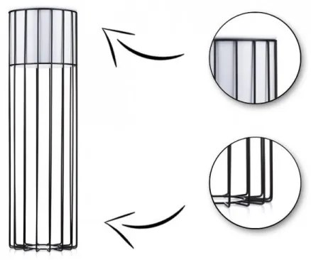 Ghiveci metalic de flori LOFT 70x20 cm negru/alb