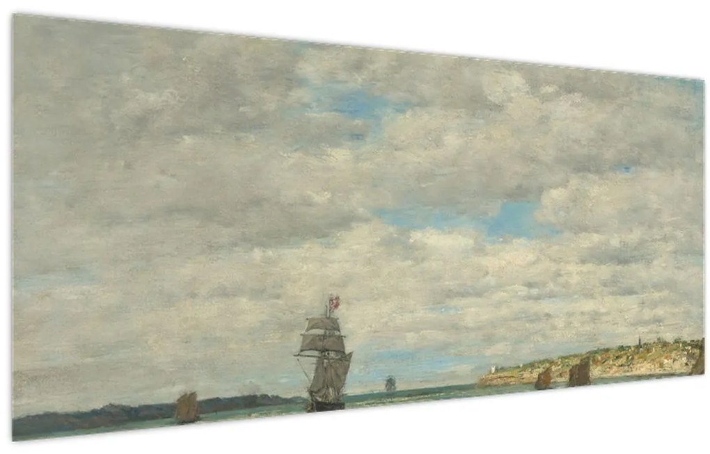 Tablou - Eugène Boudin, Coast of Brittany, reproducere (120x50 cm)