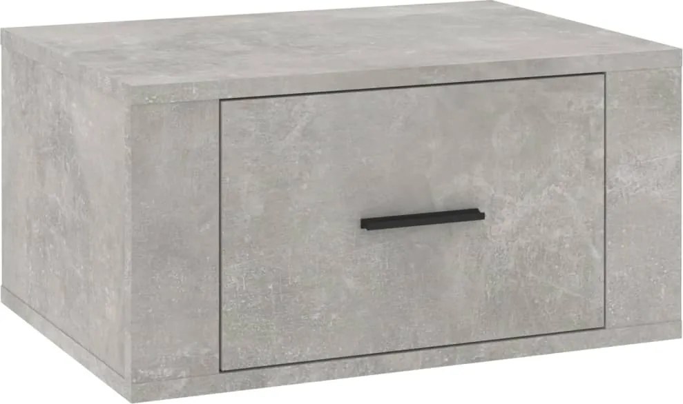 vidaXL Noptieră de perete, gri beton, 50x36x25 cm