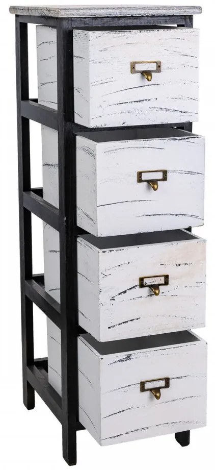 Comoda cu 4 sertare Prier, Creaciones Meng, 26x32x81 cm, lemn de paulownia