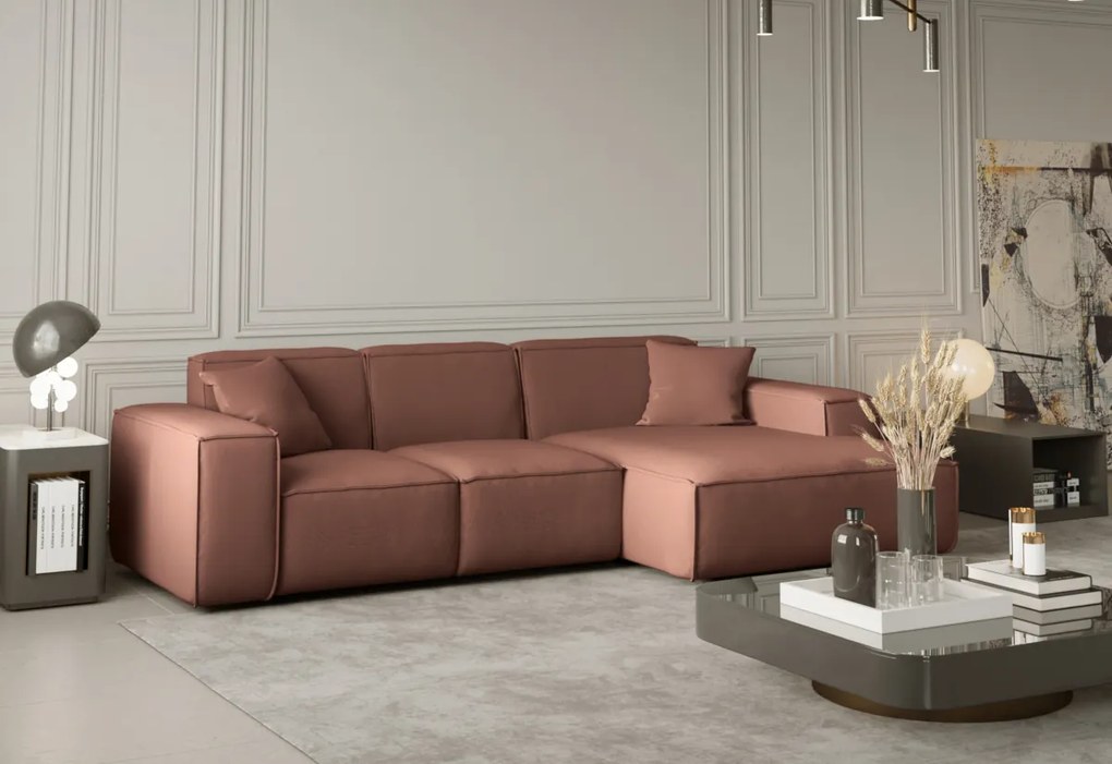 Expedo Coltar extensibil LUNGO, 266x73x165, salmon, dreapta