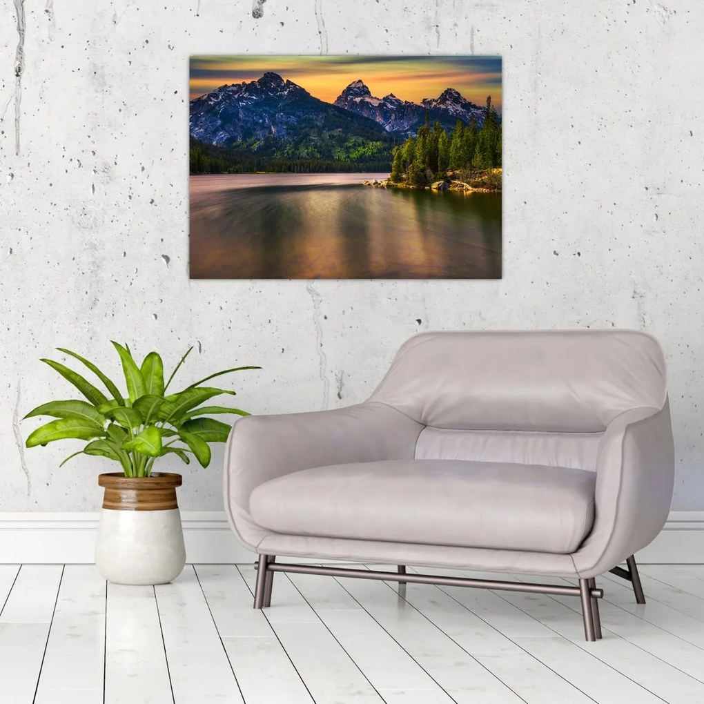 Tablou pe sticlă - Parcul Național Grand Teton (70x50 cm)
