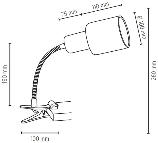 Lampă cu clemă Spot-Light 2236174WF TREEHOUSE 1xE27/25W/230V