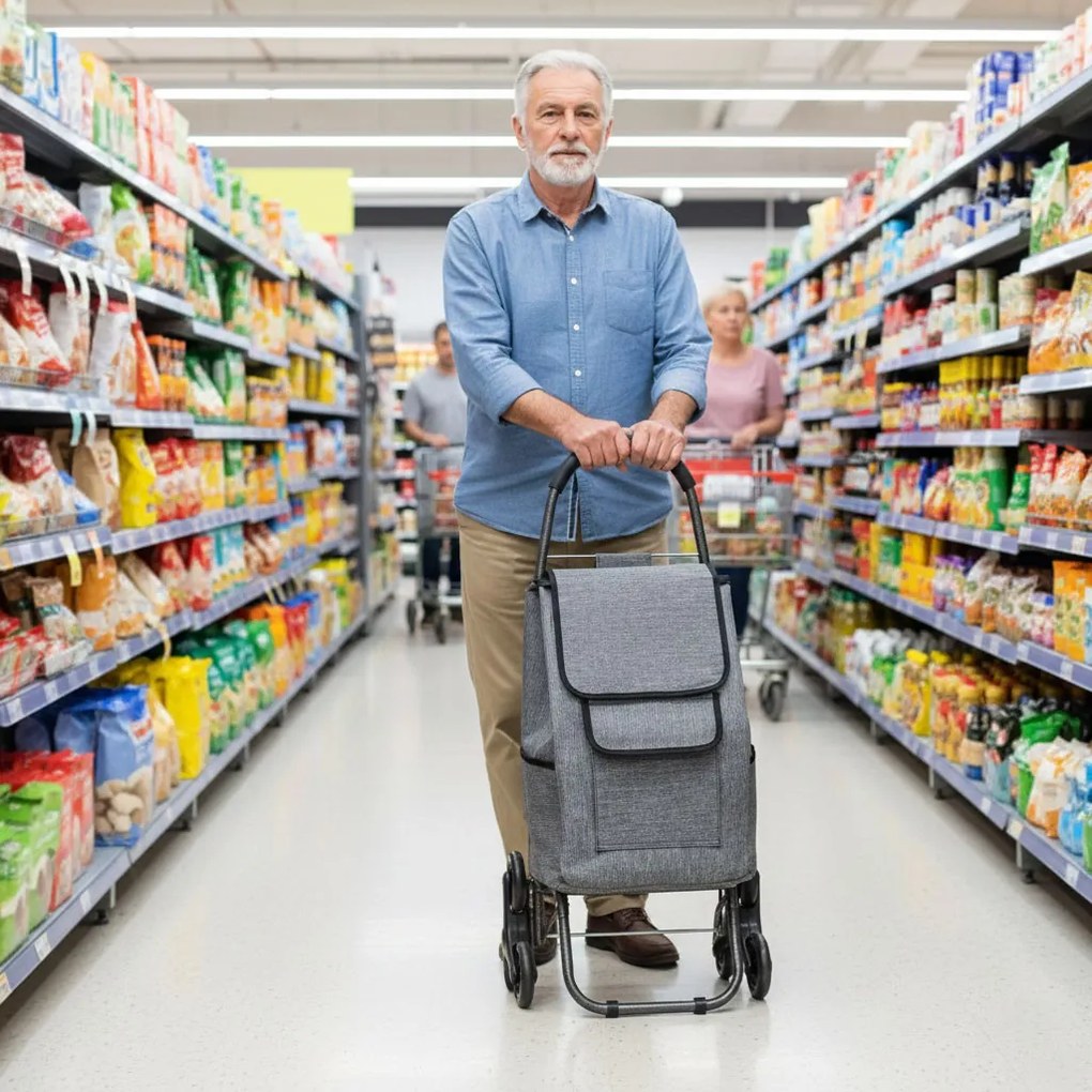 Gurulós bevásárlótáska 33 literes, háromkerekű