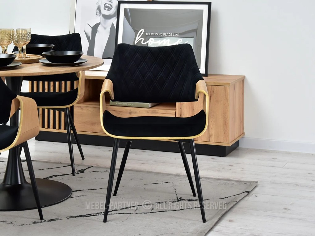 Scaun Rolf K (stejar negru + negru). 1111252