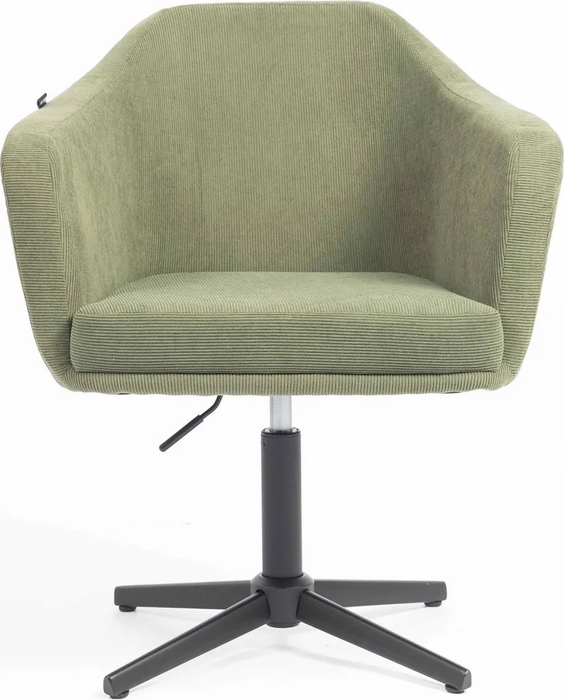 HR832CROSS Scaun Catifea Reiată Premium culoare verde salvie cu Bază Neagră
