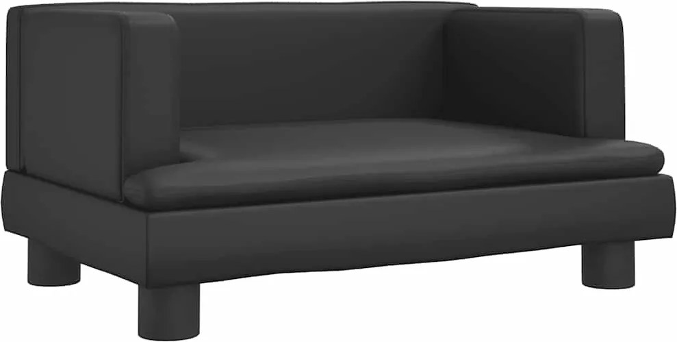 vidaXL Pat de câini, negru, 60x40x30 cm, piele ecologică