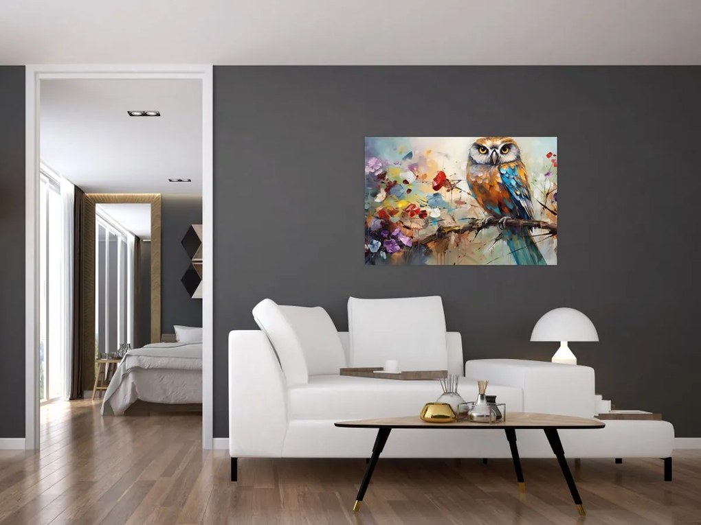Tablou - Bufniță pictată (90x60 cm)