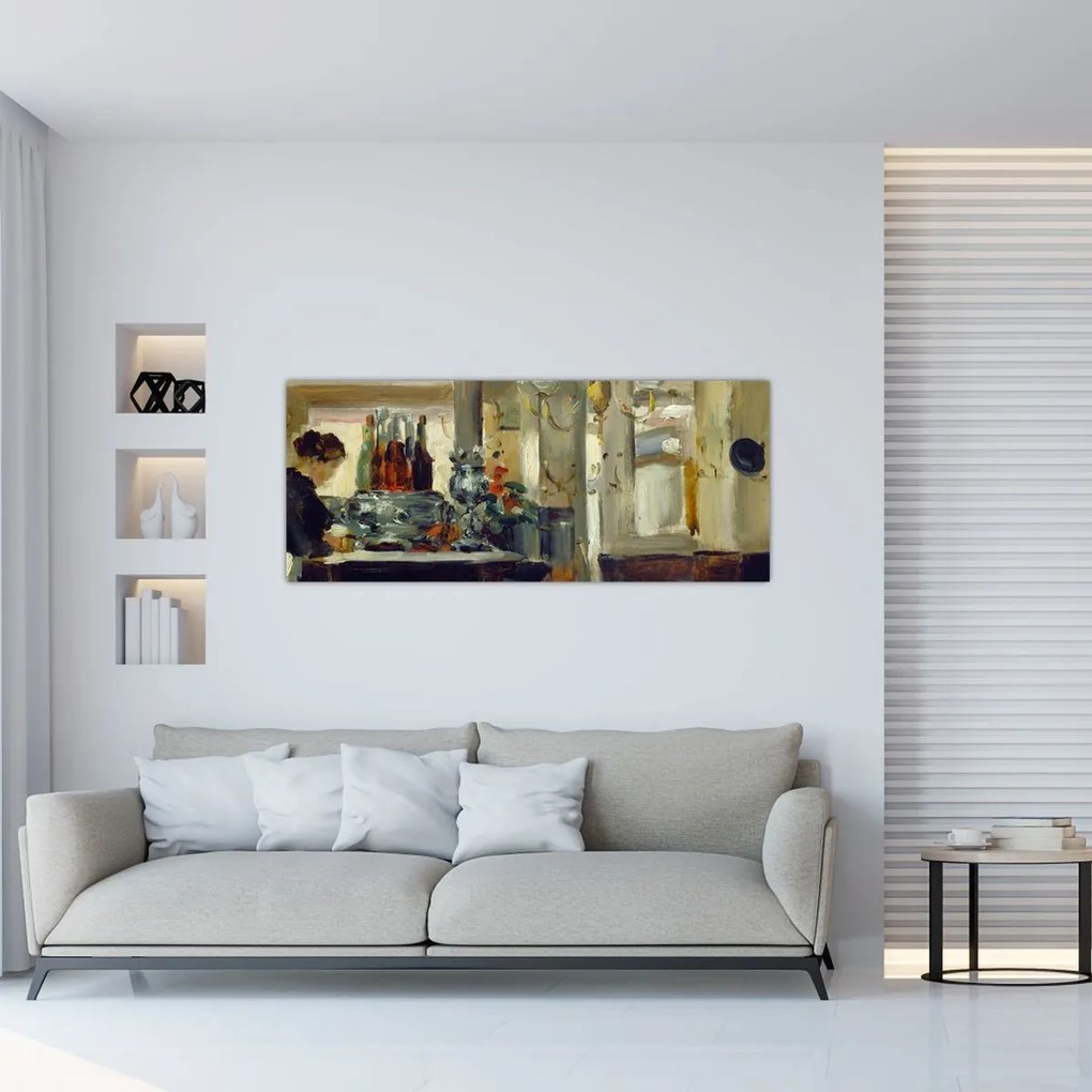 Tablou - Style of Edouard Manet, Bon Bock Cafe, reproducere (120x50 cm)