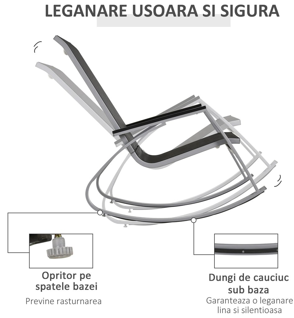 Outsunny Scaun Balansoar de Exterior, Confortabil și Stilat, Rezistent la Intemperii, 107x60x93cm, Negru | Aosom Romania