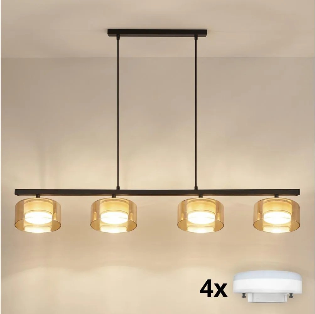 Brilagi - LED Lustră suspendată AURA LUX 4xGX53/30W/230V negru/auriu