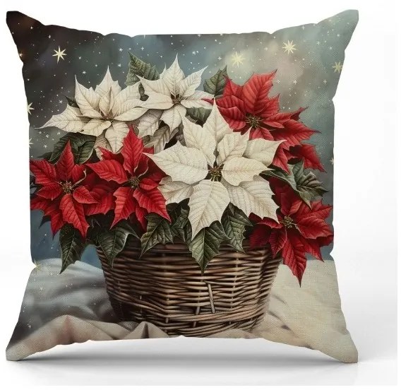 Fata de perna de Craciun POINSETTIA MAGIC 45x45 cm, colorat