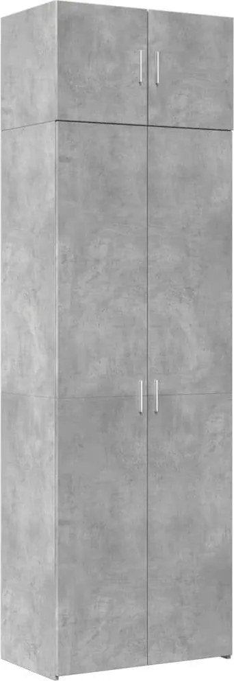 vidaXL Dulap de depozitare, gri beton, 70x42,5x225 cm, lemn prelucrat