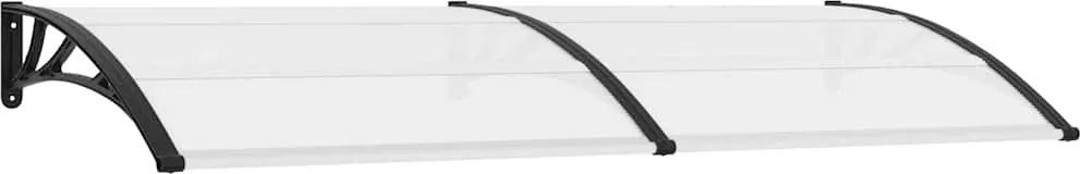 vidaXL Copertină de ușă, negru și transparent, 240 x 75 cm, PC